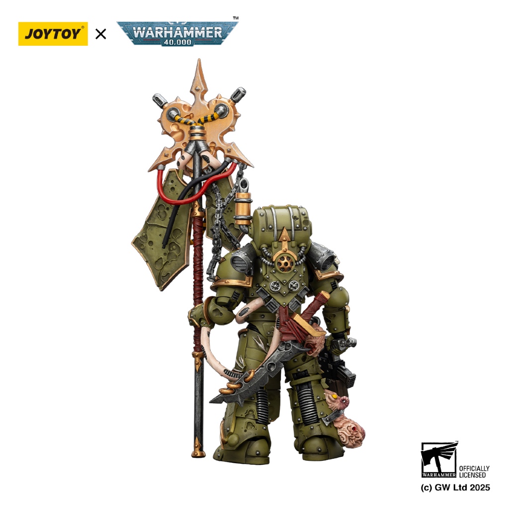 Death Guard Plague Marine Icon bearer with Boltgun and Plague knife - view 3