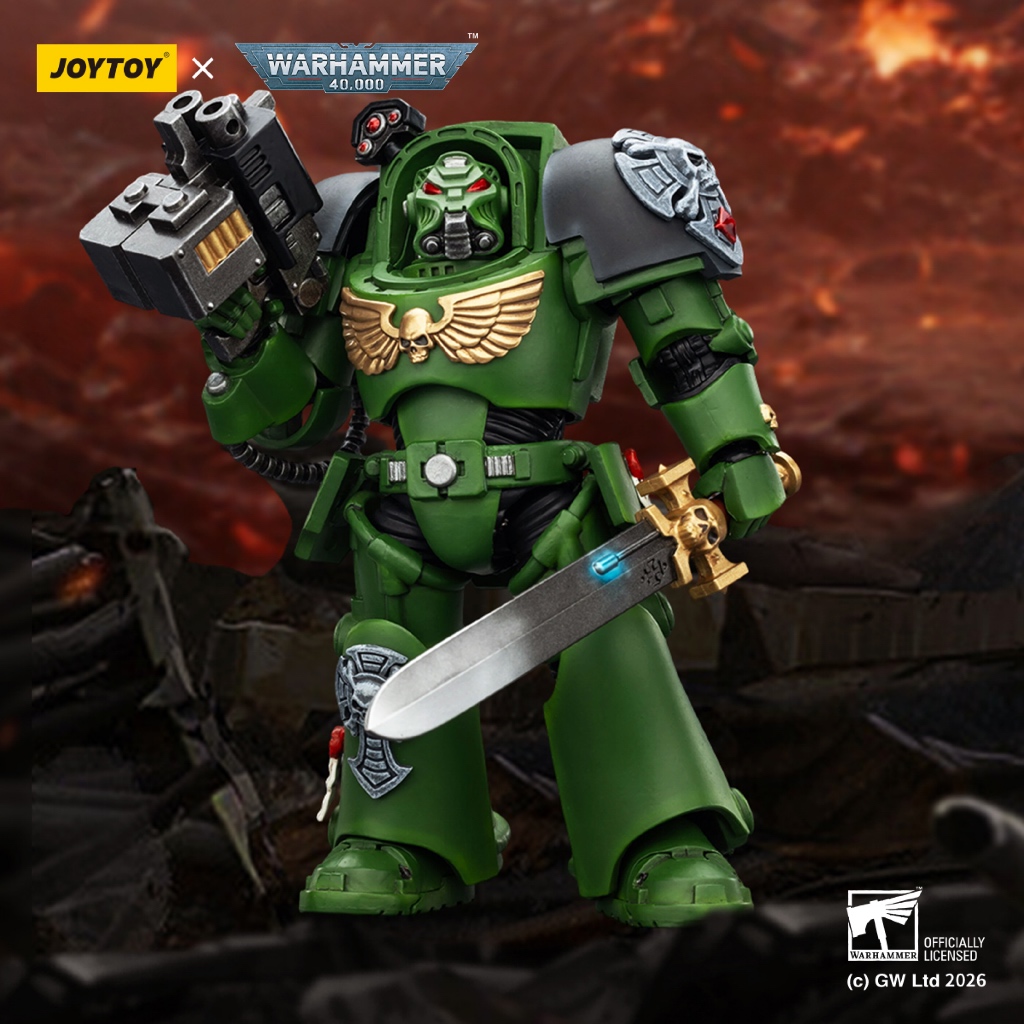 Salamanders Terminator 1 with Power Sword and Storm Bolter - view 2