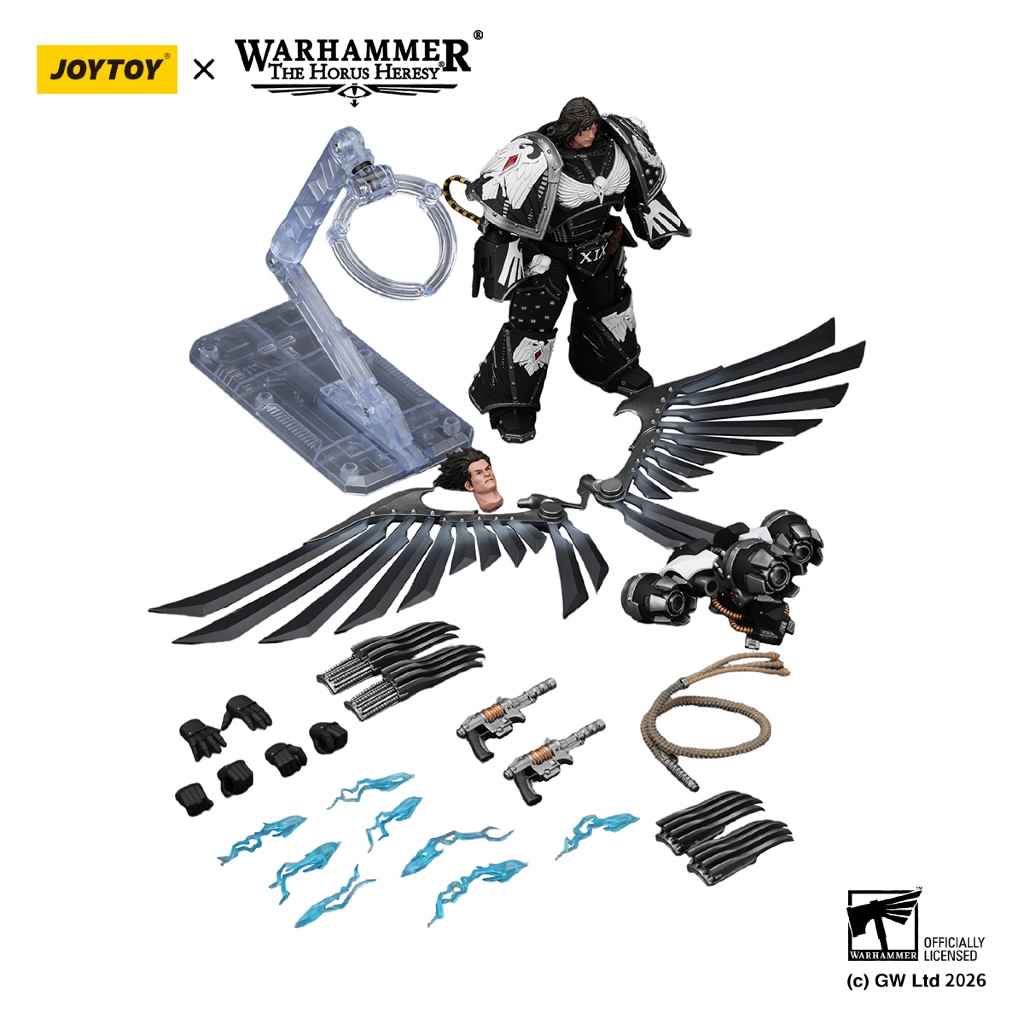 Raven Guard Corvus Corax, Primarch of the XIX Legion with artificer-crafted lightning talons, archaeotech pistols, and whip - view 7