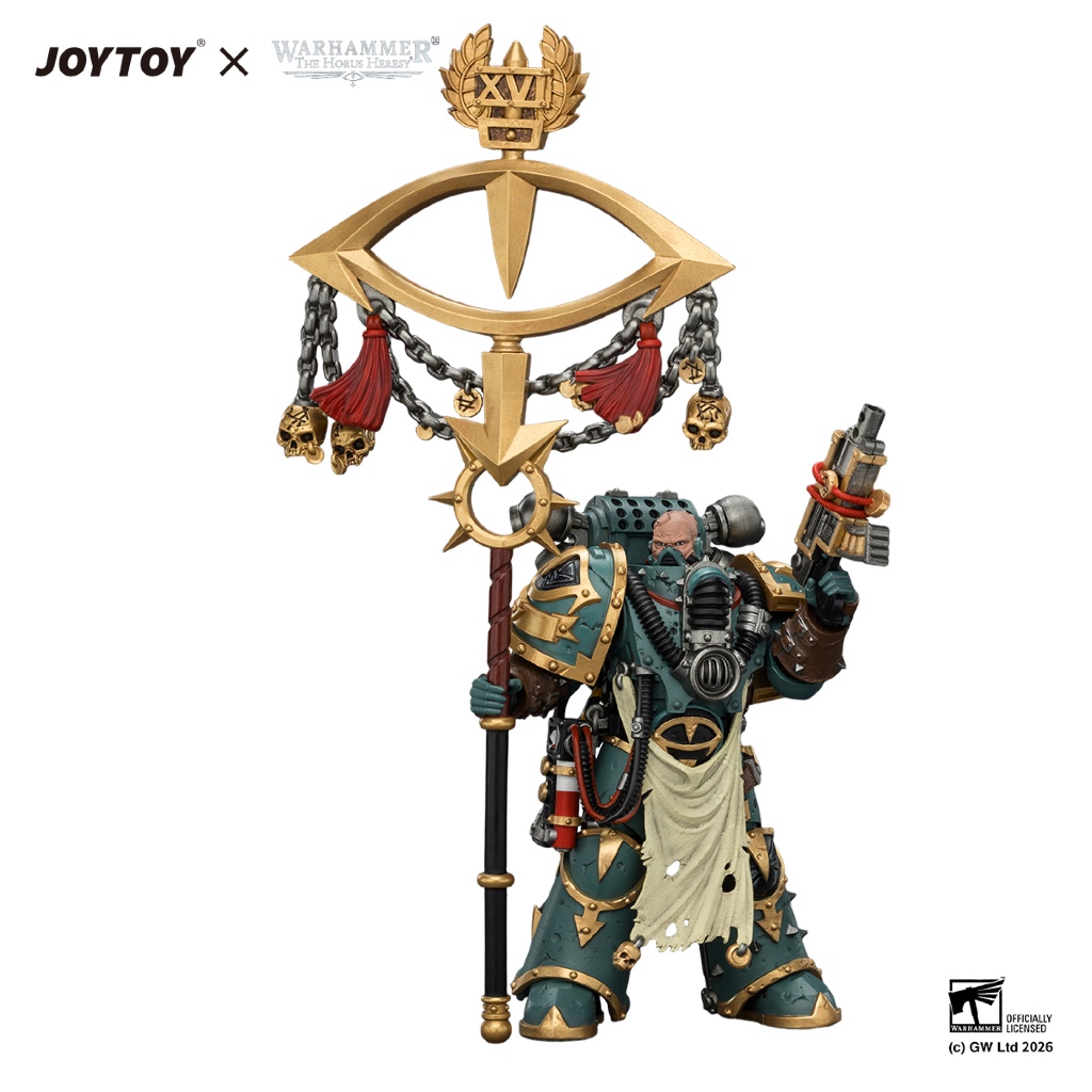 Sons of Horus Maloghurst the Twisted, the Warmaster's Equerry with Legion Standard and Banestrike Bolter - view 4